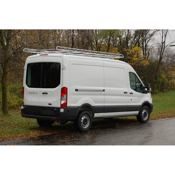 Topper #458120 10ft Van Rack with 60in Crossbars for commercial van upgrades on Ford Transit.