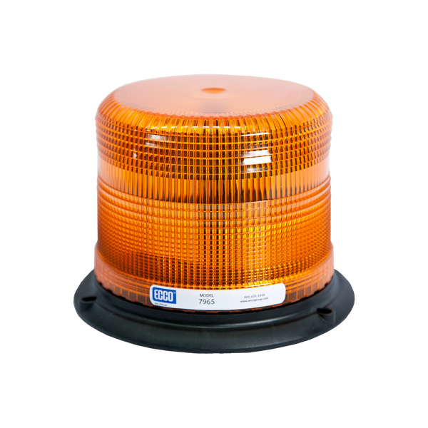 ECCO 7965A LED Beacon Light: Pulse-II, Low Profile, 12-24 VDC, 11 Patterns, Amber