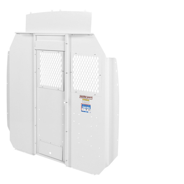 Weather Guard Model 96322-3-01 Screen Bulkhead partition, High-Roof, Ford Transit, in white color.