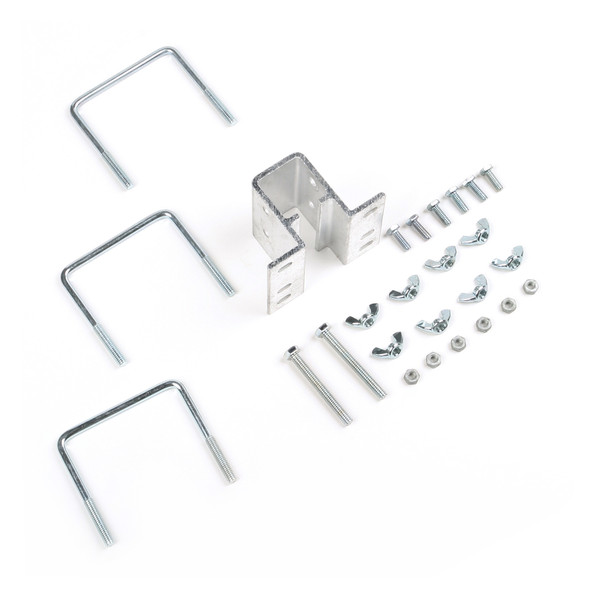 Werner Parts 36-54 SSP-47 guardrail bracket and hardware Ladder Parts in silver color.