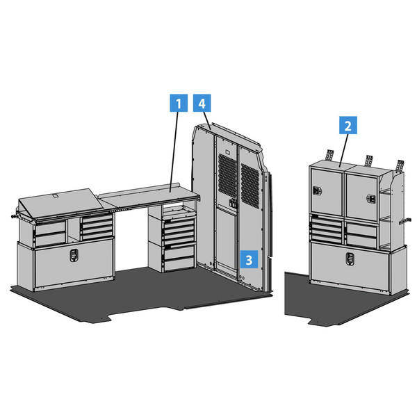 Adrian Steel #5467 Locksmith Starter Package, Gray, ProMaster, 118"