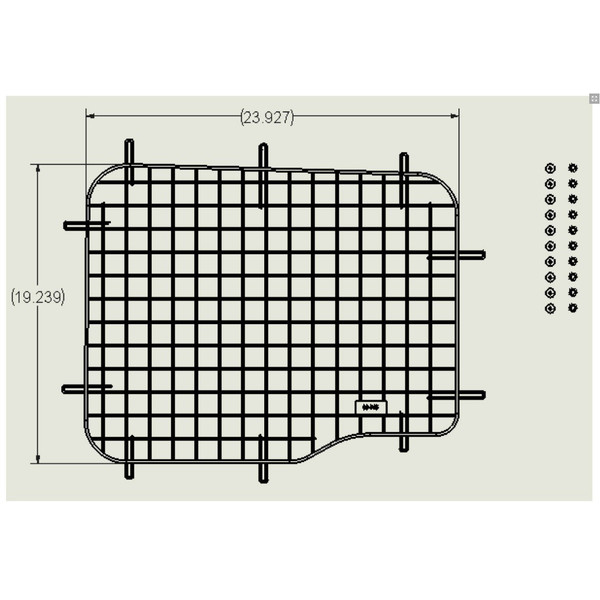 Adrian Steel #60-145 Driver Side Rear Door Security Screen, 25.5w x 20.9h x 0.9d, Gray, ProMaster City
