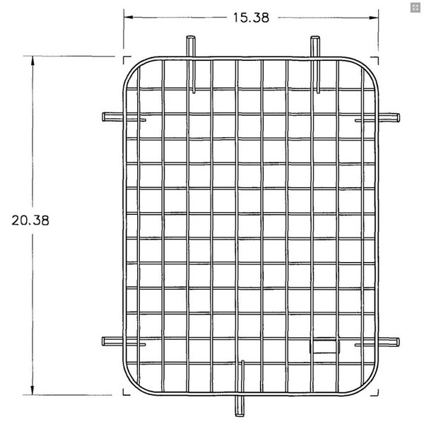 Adrian #60-22 Passenger Side Hinged Door Security Screen, Gray, for Vehicle Window Protection, 17.8x20.3x0.8.