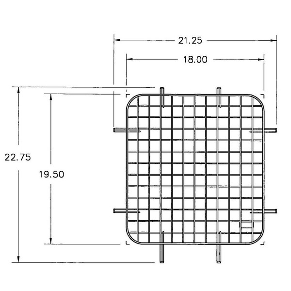 Adrian #60-26 Van Security Screens, 21.3w x 23h, gray, for Express, Savana passenger side door.