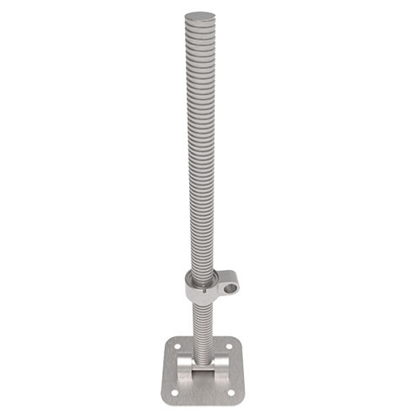 MetalTech M-MBSJPSW24N Galvanized Leveling Jack with Swivel Plate  – Short Handle (Solid)