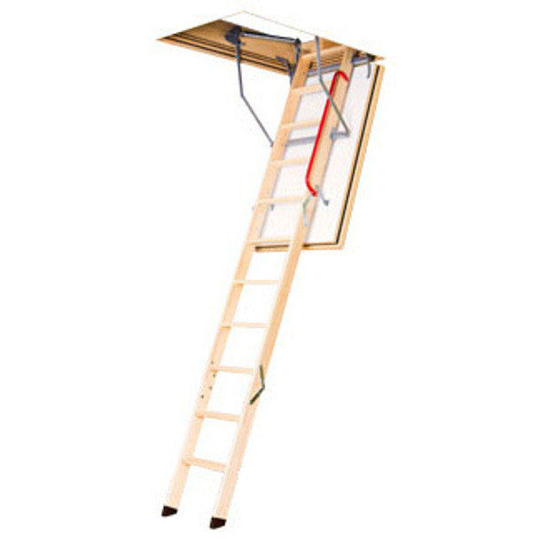 Fakro LWF 869719 Wood Attic Ladder | "FIRE RATED" & "Insulated" | 25" x 54" Opening / 10'1" Ceiling Height | 300 lb Capacity