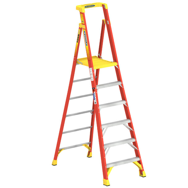 Werner PD6206 | 6 Ft Fiberglass Podium Ladder / Type IA 300 lb Rating