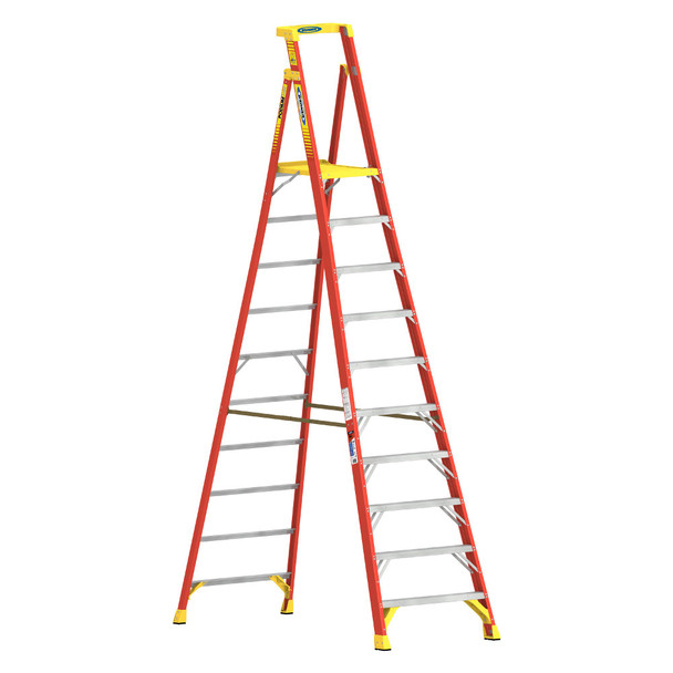 Werner PD6210 | 10 Ft Fiberglass Podium Ladder / Type IA 300 lb Rating