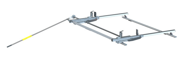 Adrian Steel #PLM61TM | Single Max-Drop ProLift Van Ladder Rack, White, Mid Roof, Transit, 130" WB, 148" WB