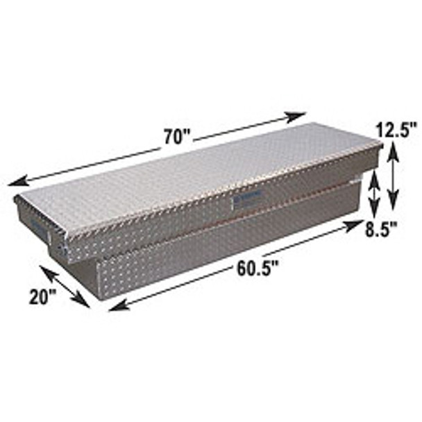 Adrian Steel #AD100 Aluminum Single Lid Crossbox, 70w x 12.5h x 20d