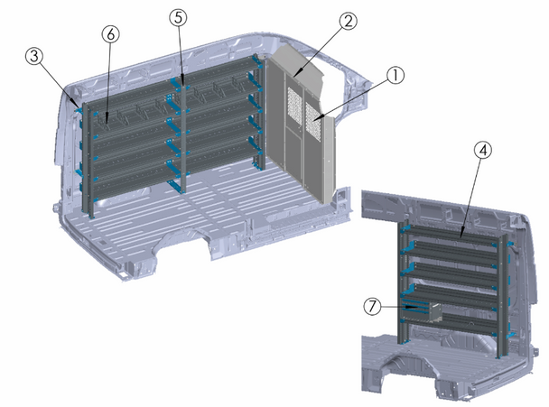 Adrian BIN-FTHR148B BIN Shelving Package, Transit High Roof 148WB Adrian BIN-FTHR148B BIN Shelving Package, Transit High Roof 148WB
