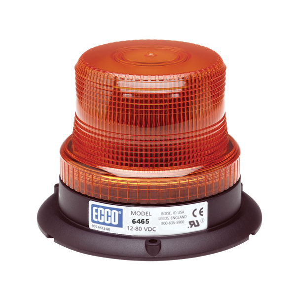 ECCO 6465 LED Beacon: Low profile, 12-80VDC, Pulse8 Flash, Amber