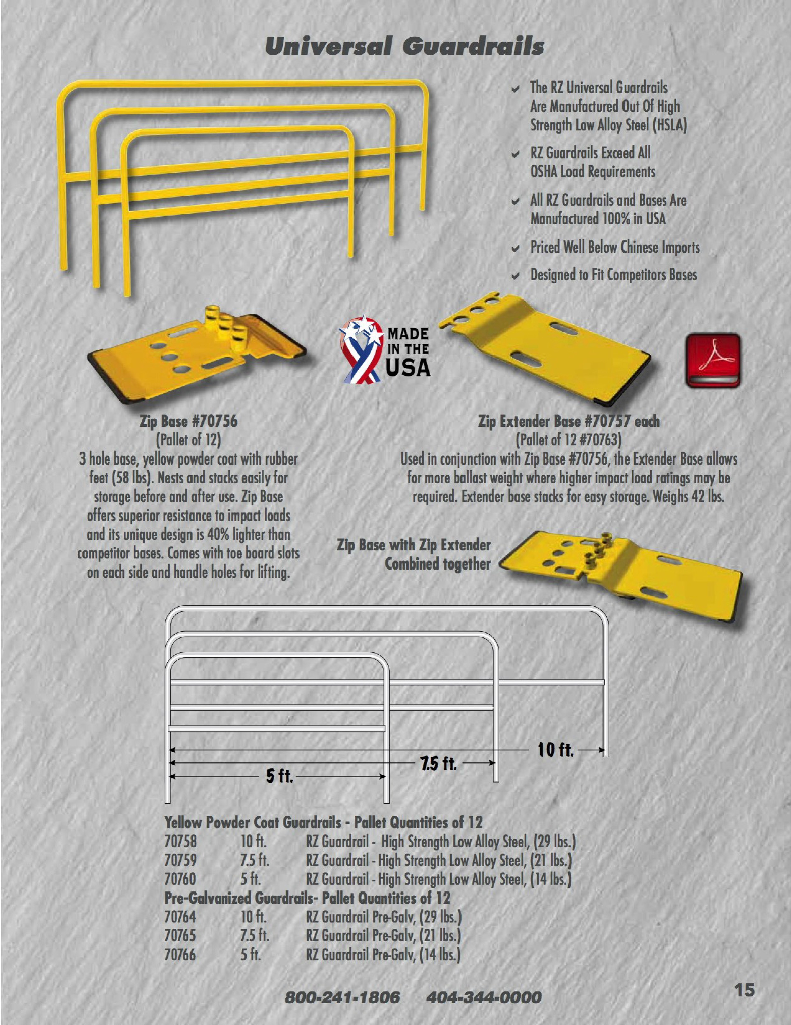 Tranzsporter Guardrails Zip Base And Universal Rz Guardrail Components Industrial Ladder Supply Co Inc