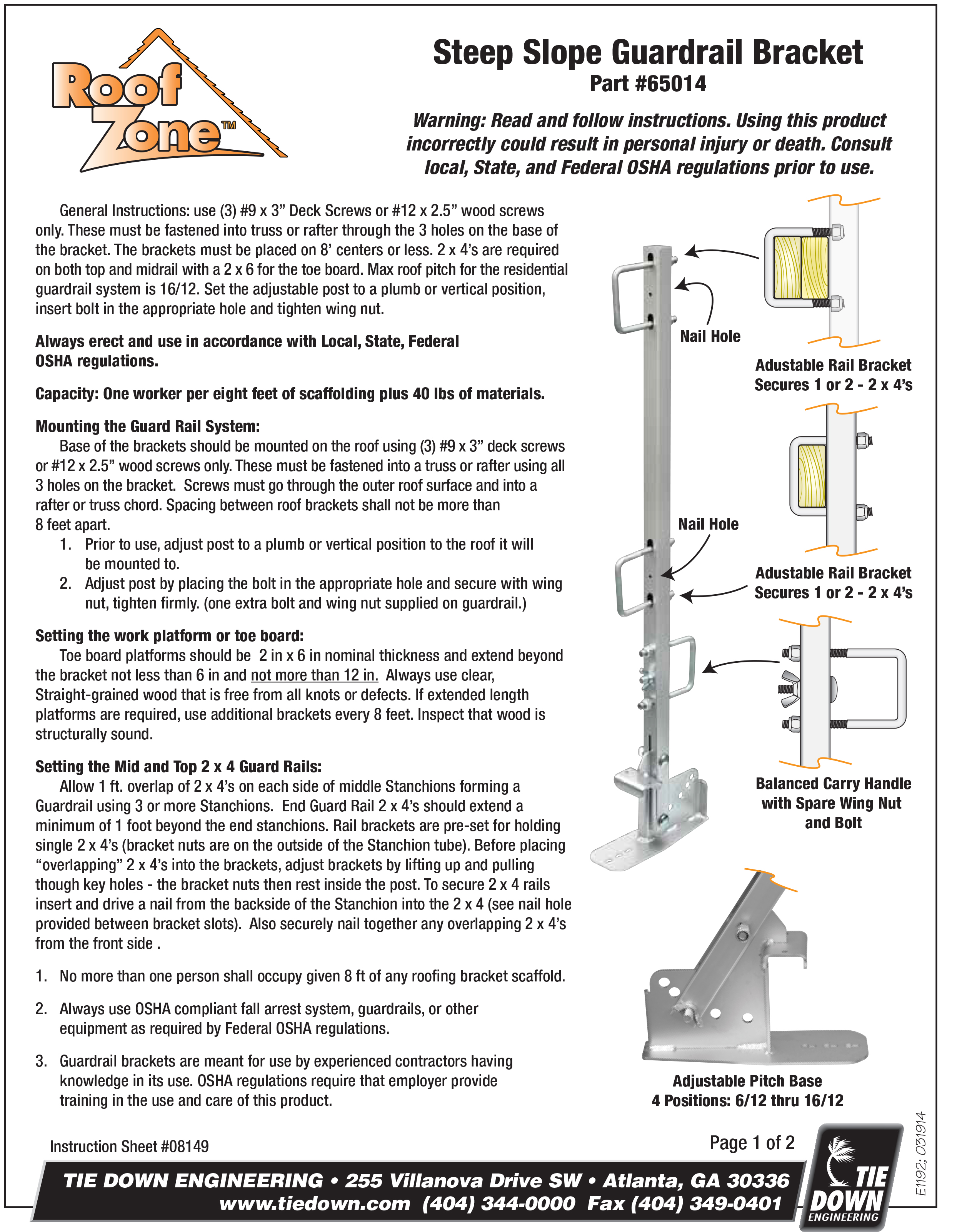 SteepSlope Roof Scaffold System – Safety Hoist Company