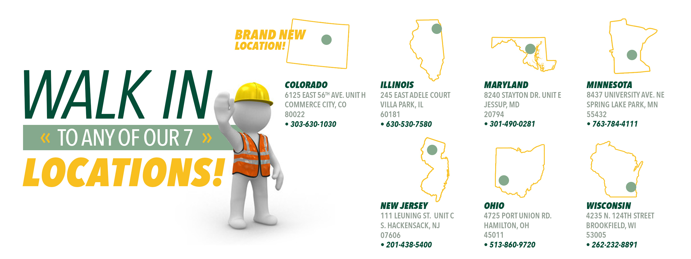 Industrial Ladder Locations with Addresses and Phone Numbers