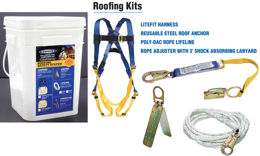 Werner Basic Roofing Fall Protection Kit with Harness