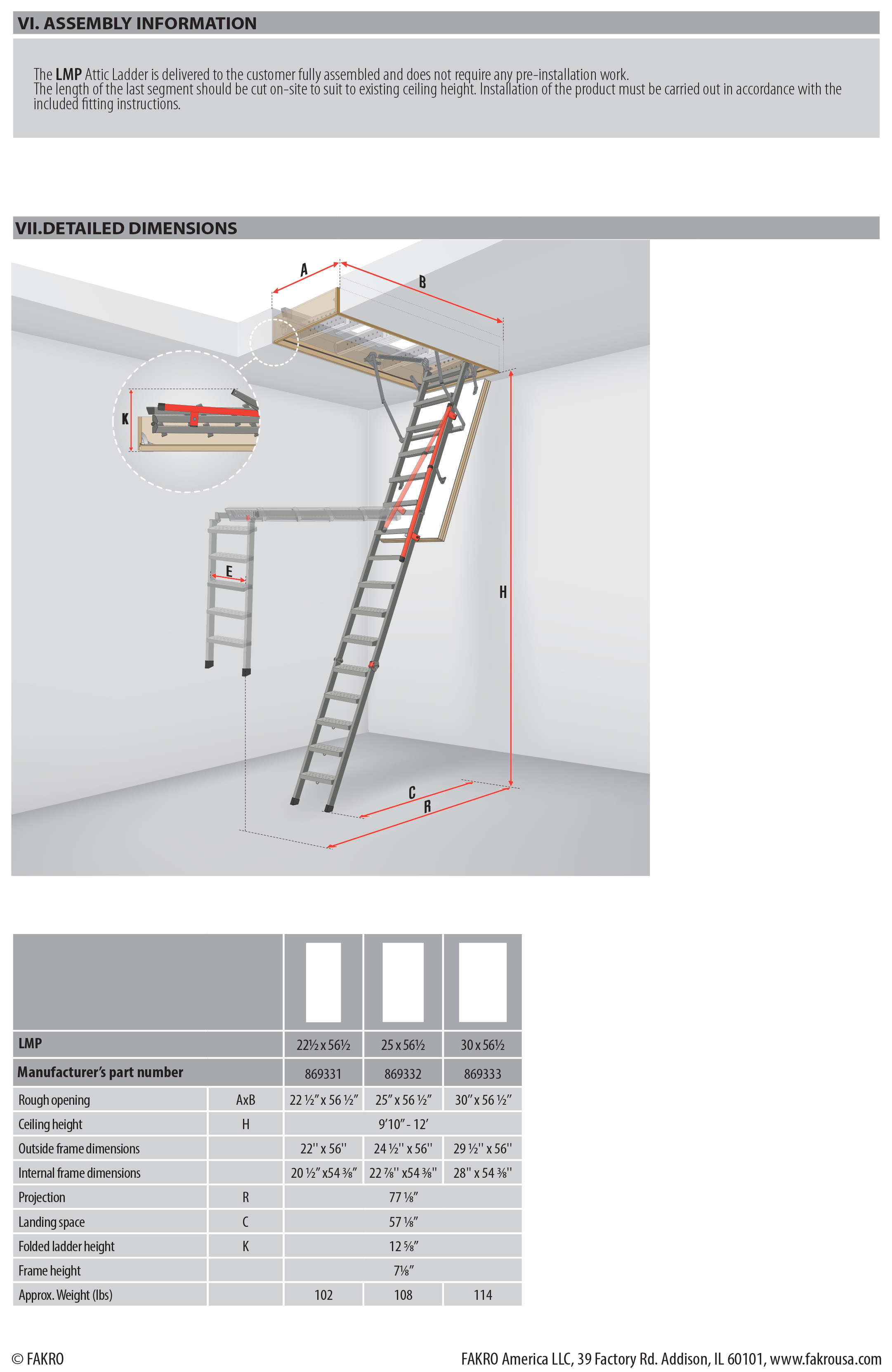 LMP insulated attic ladder for high ceilings