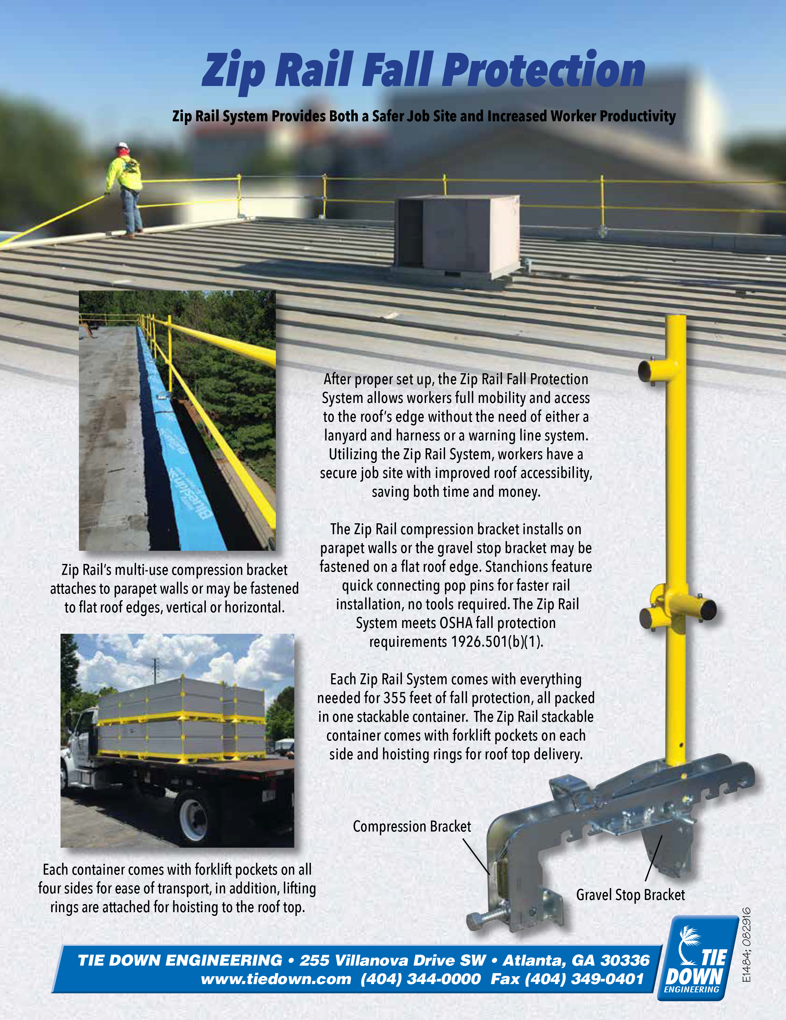 Tranzsporter Zip Rail Compression Bracket Fall Protection System Industrial Ladder Supply Co Inc