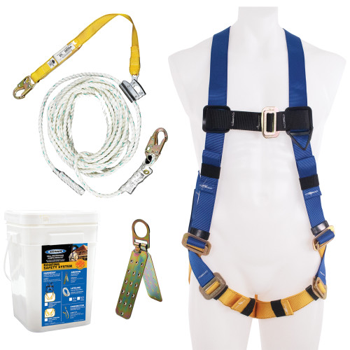 Werner K111101 Roofing Kit, 30Ft Basic, PassThru Buckle Harness