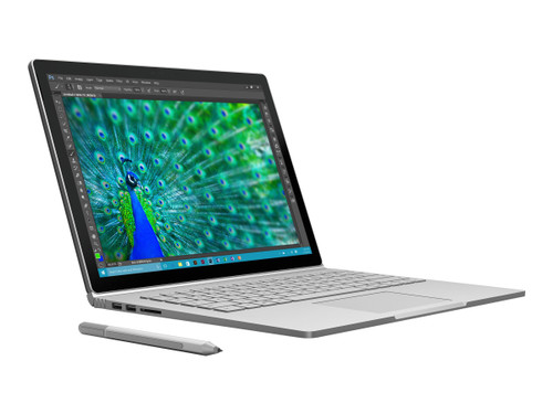 MICROSOFT FACTORY RECERTIFIED SURFACE BOOK RETAIL DETACHABLE INTEL:I5-6300U/CI5-2.40GLV 8GB/ONBOARD 256GB/SSD MR 802.11AC+BT 2XWEBCAM INTEL-HD520/IGP 13.5PIXELSENSE/TOUCH+PEN W10P-64 3.4LBS SILVER 1YR