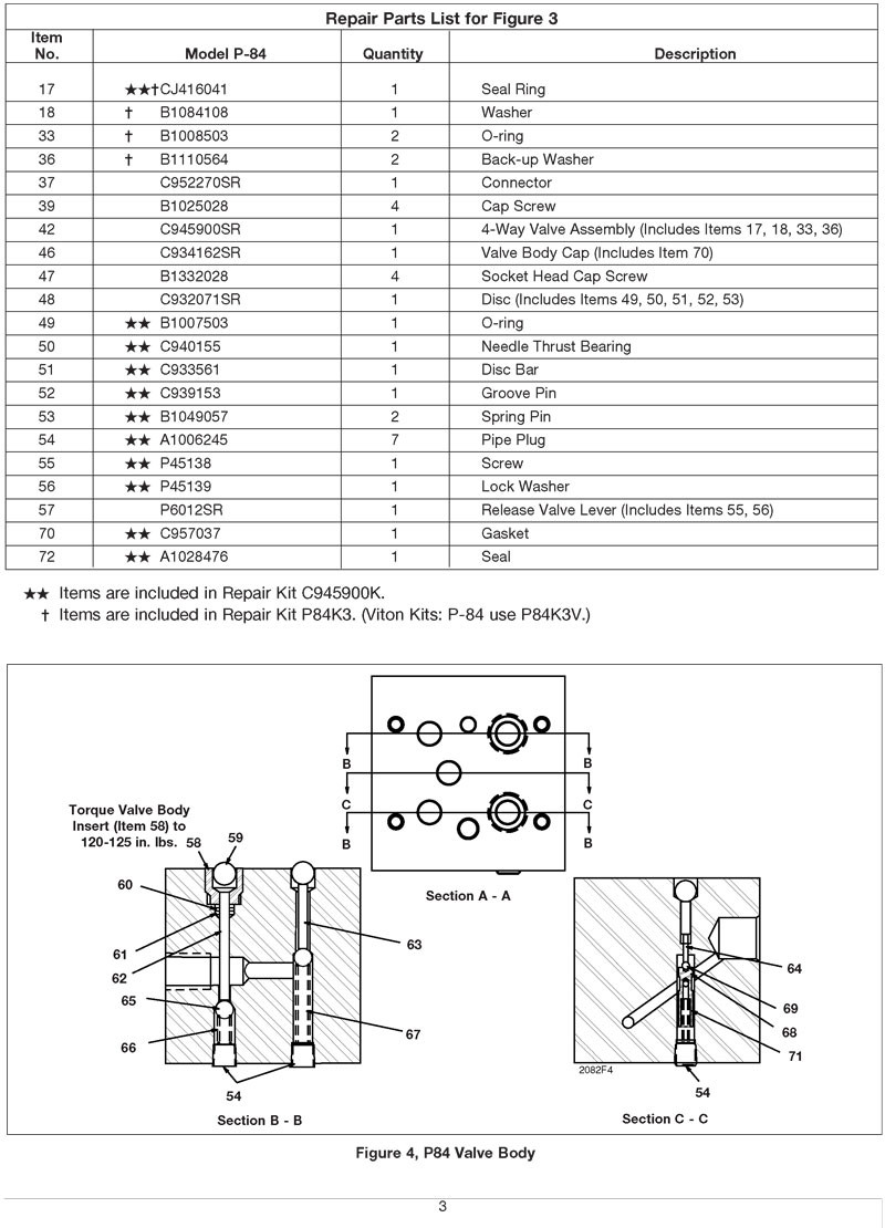 Enerpac P80K4 Repair Kit Hydraulic Pump Repair Parts