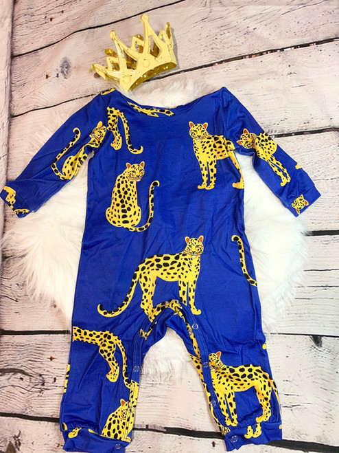 Blue Leopard Onesie