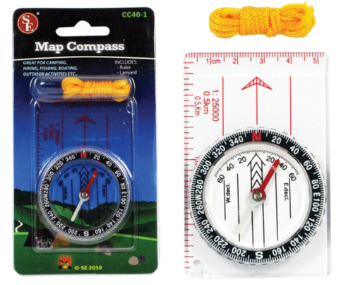 Map Compass w/Ruler and Lanyard