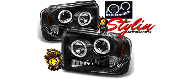 2005  Ford  Excursion  Dual  Halo  Ring  LED  Projector  Headlights