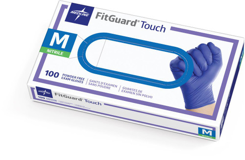 FG100MH FitGuard Touch Powder-Free Nitrile Exam Gloves, Size M (100/bx)