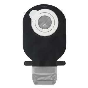 Coloplast 19795 — SenSura Mio Flex EasiClose WIDE Outlet Drainable Pouch, Maxi, Black, With Window, Yellow Filter (10/Box)