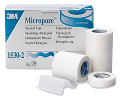 Tape, Micropore, Paper, with Dispenser, 2 x 10 Yards, 6/Box