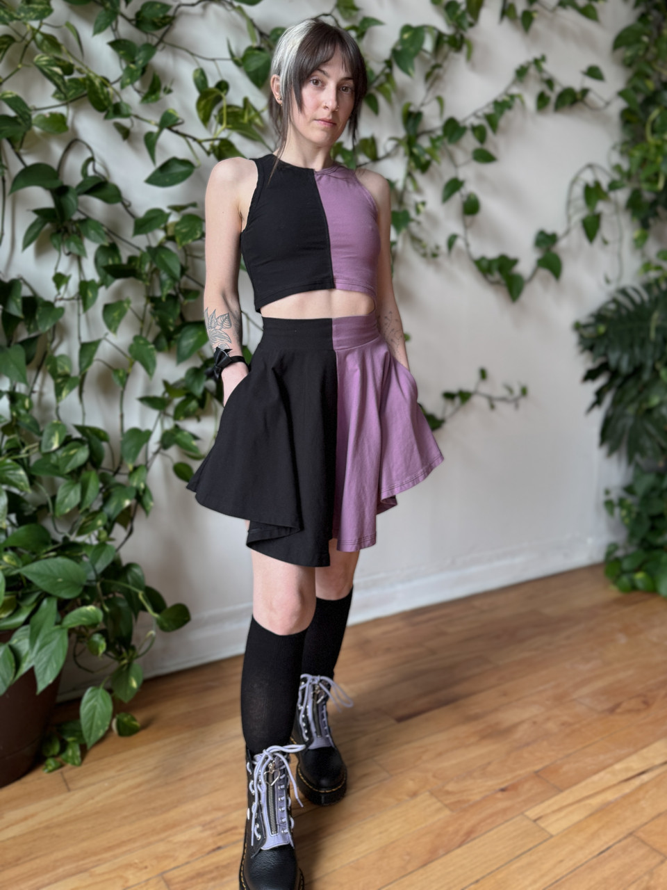 【typeservice】24fw Mixed Volume Skirt Sierra Skort