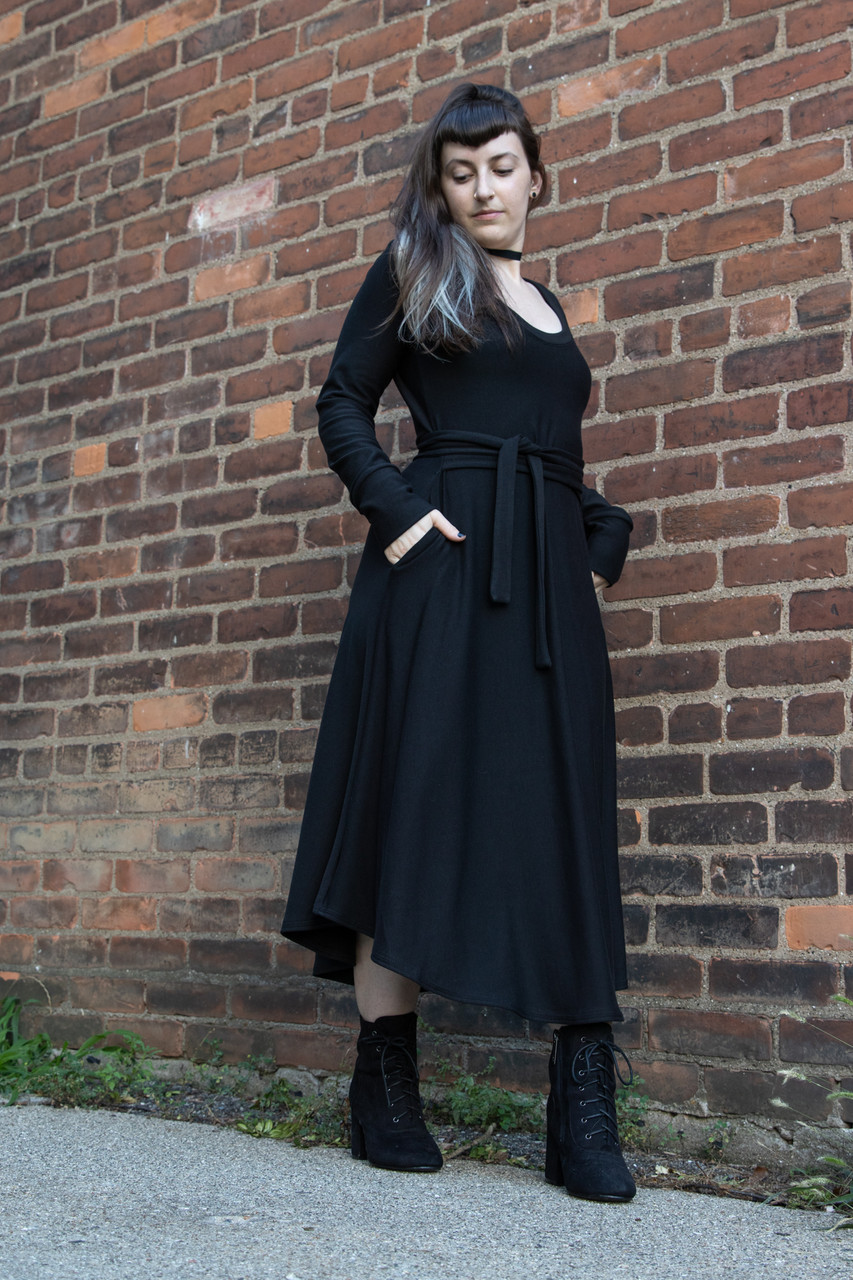 reversible dress Reversible Black Linen Midi Dress: Sleeveless Summer Cami Dress with Pockets
