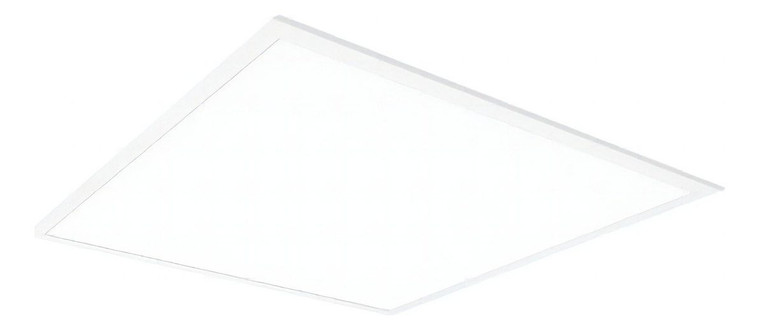 Imagen de la Lámpara Panel LED Tecnolite 40PANLED40MVB, mostrando su diseño moderno y funcional en color blanco, adecuada para instalación empotrada o suspendida, proporcionando una luz de día brillante y eficiente.