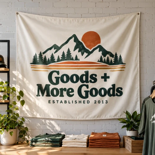 Custom Logo Tapestry for Retail Store Wall Branding and Business Décor
