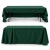 Green table throw shown in 3-sided open back and 4-sided closed styles