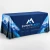 Custom printed table throw with full color business logo and mountain graphics