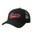 Black custom trucker hat with printed team logo on front
