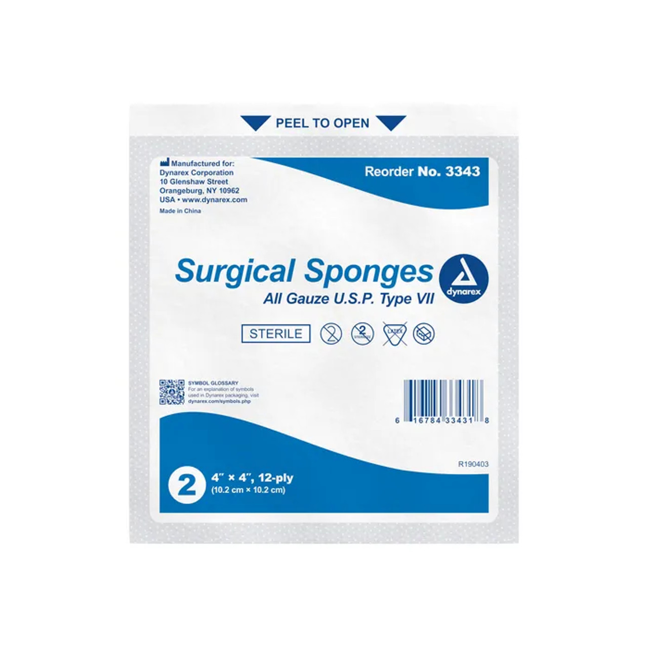 Dynarex Non-Woven Sponges, Non Sterile, Bulk Packaging, Various