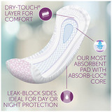 Poise Overnight Pads, Maximum Absorbency, Long