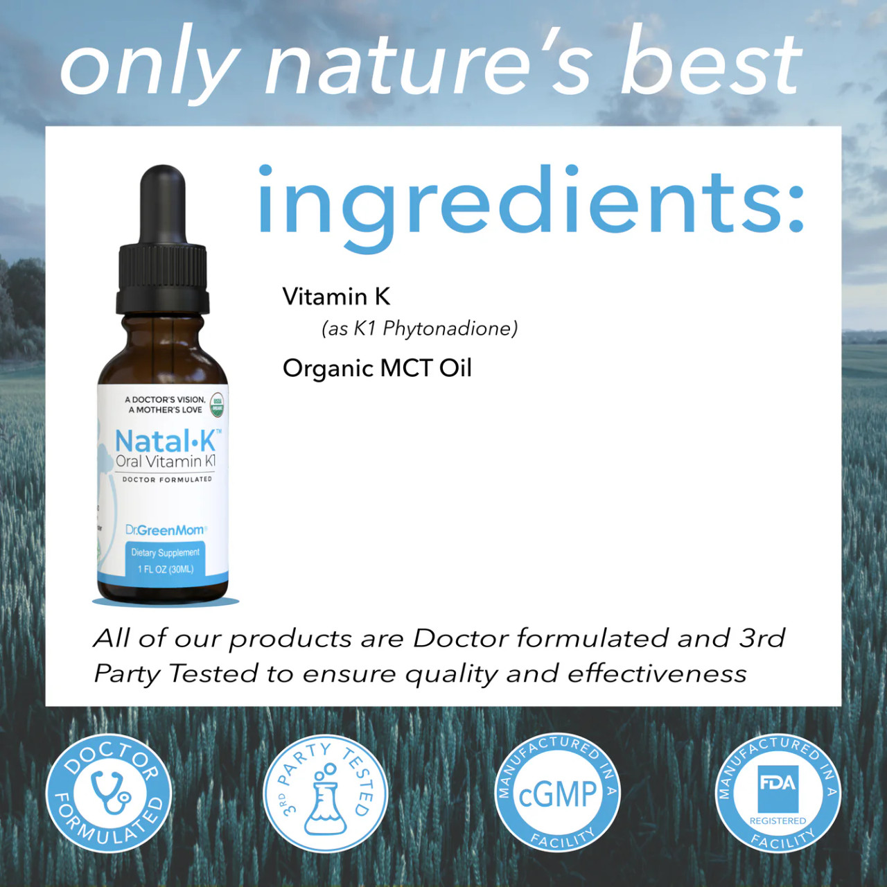 Natal K™ - Oral Vitamin K1 Tincture, 1oz. by Dr. Green Life | In