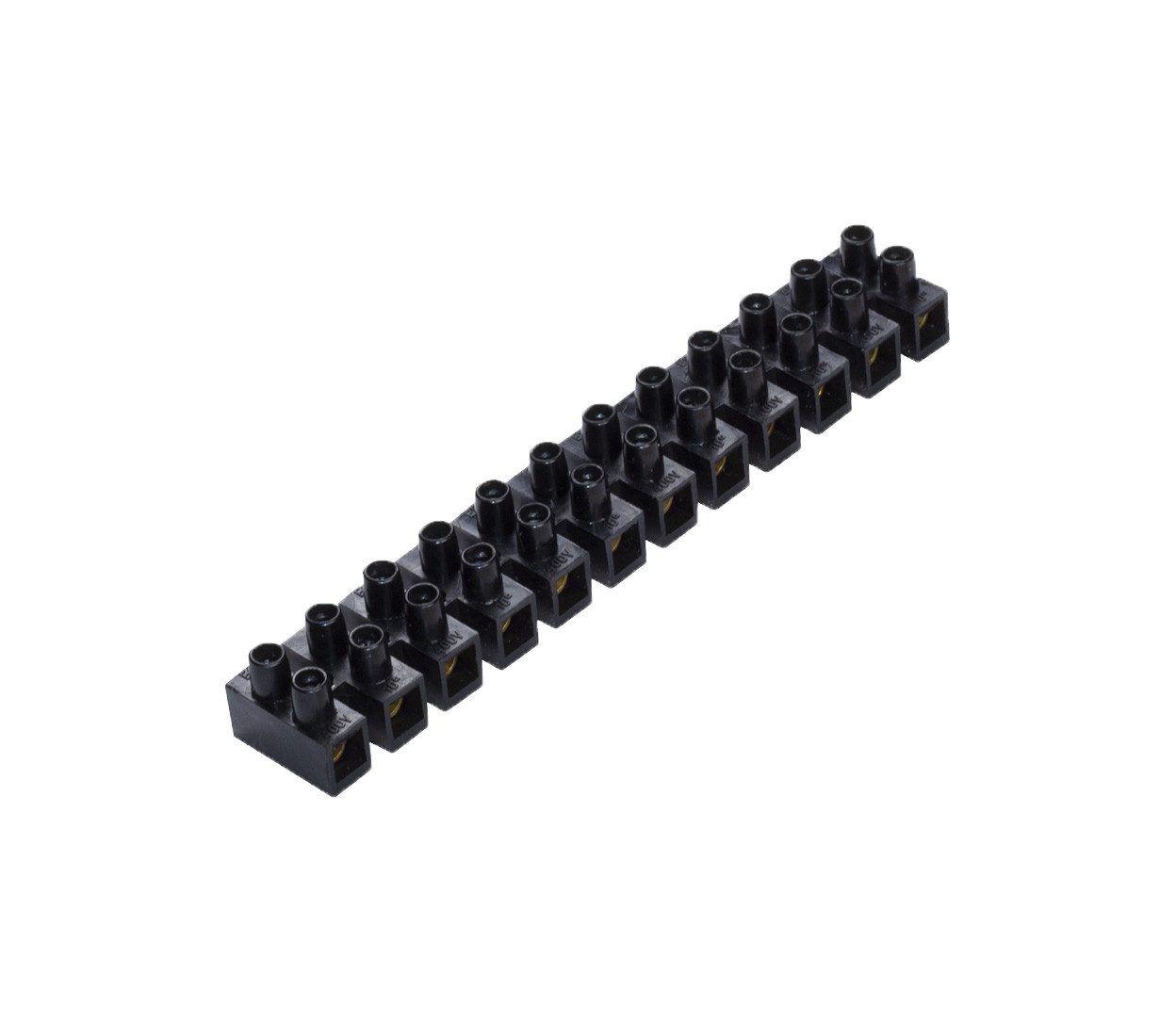 Connector Module Strip Black 12-Way Electrical Connector Strips (Pack of 10)
