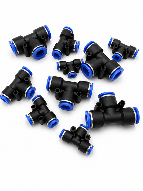 10 Assorted Metric T-PIECES Push fit couplings