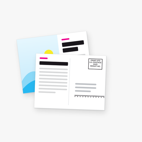 8.5 x 11 bulk mail postcard with mailing side