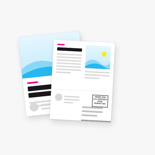 8.5 x 11 direct mail flyer with mailing panel