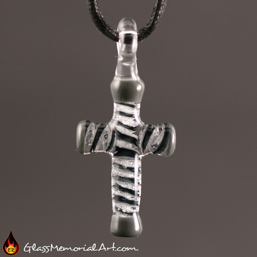Small Memorial Ribbon Cross Pendant