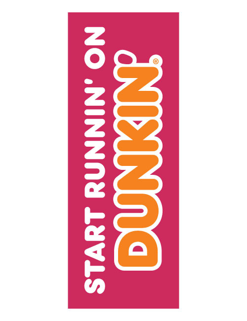 Dunkin' 3'x8' Lamppost Banner "Start Running Pink"