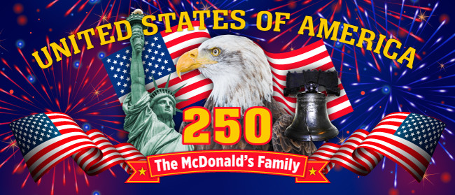America 250 "The McDonald's Family" 3' x 7' Custom Full Color Banner 