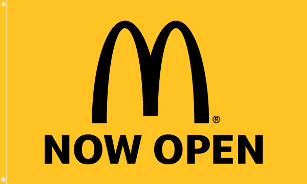 McDonald's Flag "Now Open" Yellow