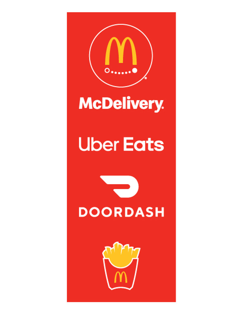 McDonald's 3'x8' Lamppost Banner "McDelivery" Red